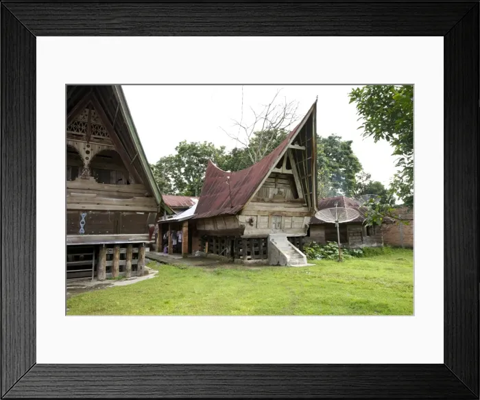 Framed Print : Batak Toba tribal rural village houses on Samosir Island in Lake Toba, Sumatra, Indonesia, Southeast Asia, Asia Framed Print : Batak Toba tribal rural village houses on Samosir Island in Lake Toba, Sumatra, Indonesia, Southeast Asia, Asia
