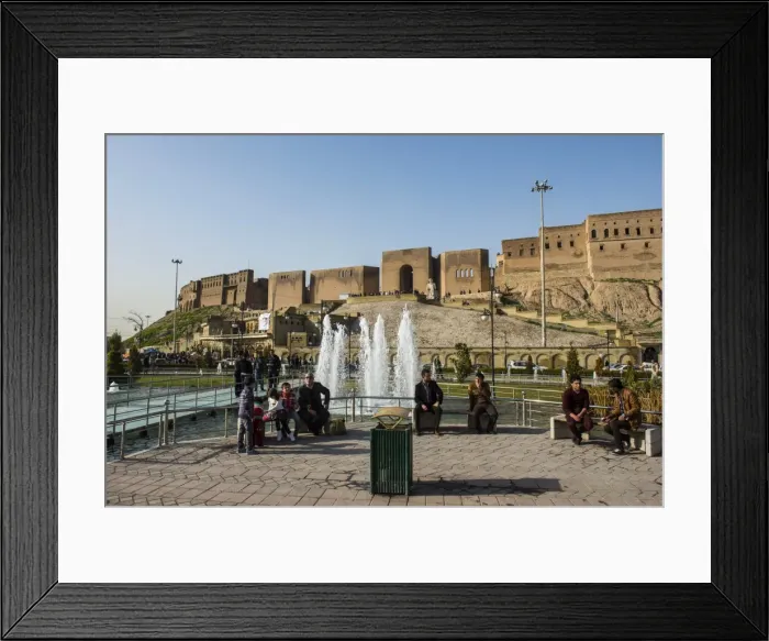 Framed Print : Huge square with water fountains below the citadel of Erbil (Hawler), capital of Iraq Kurdistan, Iraq, Middle East Framed Print : Huge square with water fountains below the citadel of Erbil (Hawler), capital of Iraq Kurdistan, Iraq, Middle East