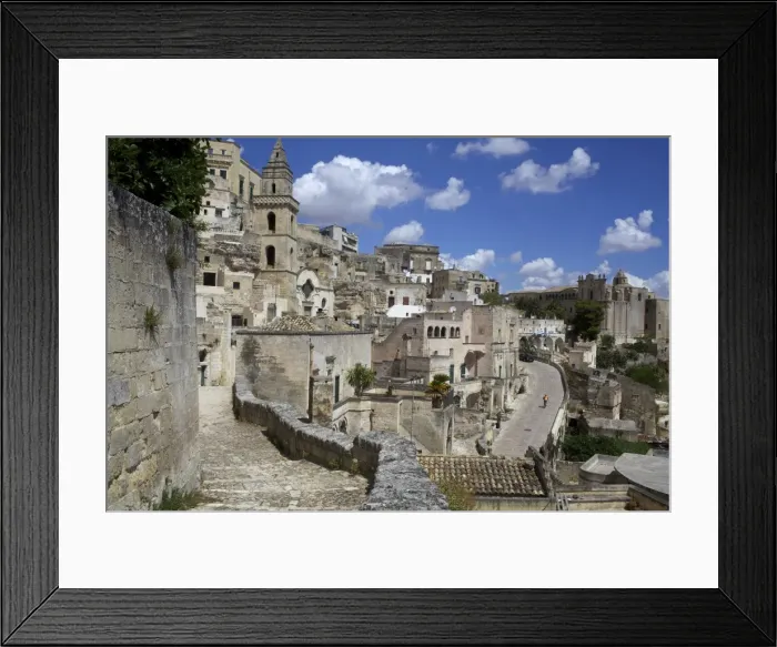 Framed Print : View of the city of Matera in Basilicata, Italy, Europe Framed Print : View of the city of Matera in Basilicata, Italy, Europe