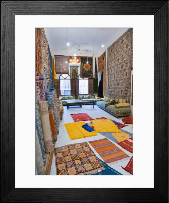 Framed Print : Carpet shop in Marrakech souks, Morocco, North Africa, Africa Framed Print : Carpet shop in Marrakech souks, Morocco, North Africa, Africa