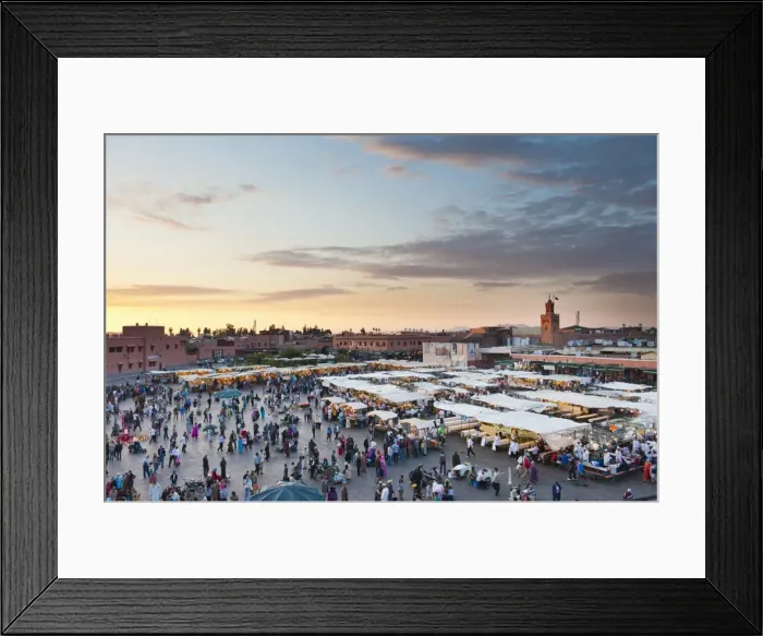 Framed Print : View of the Djemaa el Fna at sunset, Marrakech, Morocco, North Africa, Africa Framed Print : View of the Djemaa el Fna at sunset, Marrakech, Morocco, North Africa, Africa