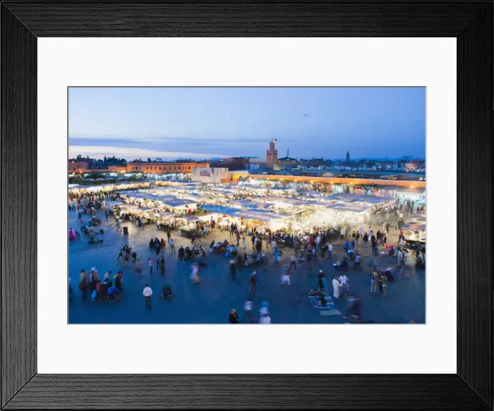 Framed Print : Food stalls in Place Djemaa El Fna at night, Marrakech, Morocco, North Africa, Africa Framed Print : Food stalls in Place Djemaa El Fna at night, Marrakech, Morocco, North Africa, Africa