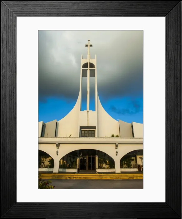 Framed Print : Church at sunset, Saipan, Northern Marianas, Central Pacific, Pacific Framed Print : Church at sunset, Saipan, Northern Marianas, Central Pacific, Pacific