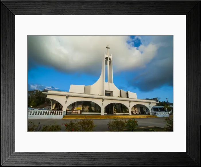 Framed Print : Church at sunset on Saipan, Northern Marianas, Central Pacific, Pacific Framed Print : Church at sunset on Saipan, Northern Marianas, Central Pacific, Pacific