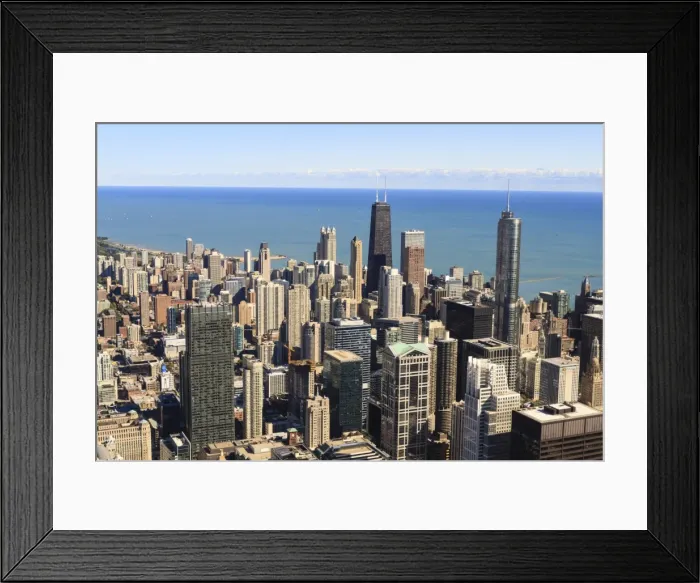 Framed Print : Chicago city skyline and Lake Michigan, Chicago, Illinois, United States of America, North America Framed Print : Chicago city skyline and Lake Michigan, Chicago, Illinois, United States of America, North America