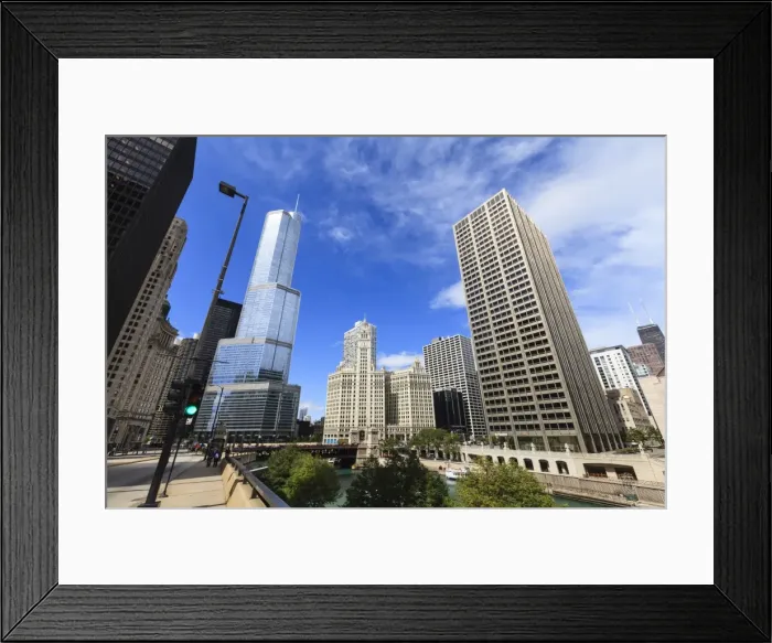 Framed Print : Chicago River looking towards Trump Tower and the Wrigley Building, Chicago, Illinois, United States of America, North America