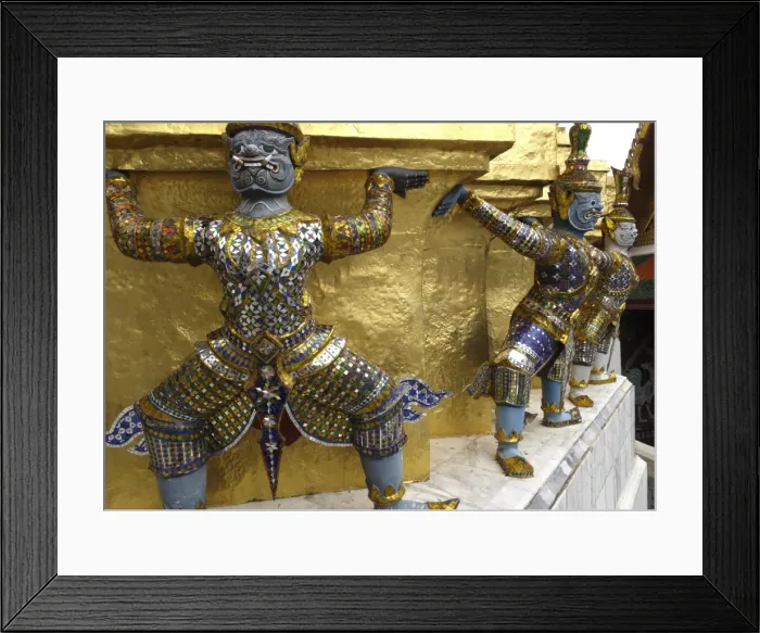 Framed Print : Statues of monkey-demons, Wat Phra Kaew temple, Grand Palace, Bangkok, Thailand, Southeast Asia, Asia