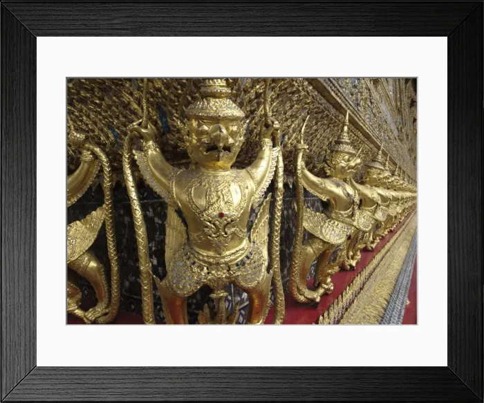 Framed Print : Garudas and nagas on external decorations of the Ubosoth, Wat Phra Kaew temple, Grand Palace, Bangkok, Thailand Framed Print : Garudas and nagas on external decorations of the Ubosoth, Wat Phra Kaew temple, Grand Palace, Bangkok, Thailand