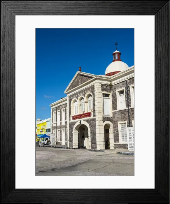 Framed Print : The renovated pier in Basseterre, St. Kitts, capital of St. Kitts and Nevis, Leeward Islands, West Indies, Caribbean, Central America Framed Print : The renovated pier in Basseterre, St. Kitts, capital of St. Kitts and Nevis, Leeward Islands, West Indies, Caribbean, Central America
