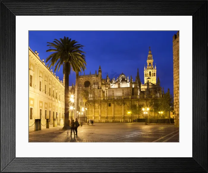 Framed Print : Seville cathedral (catedral) and the Giralda at night, UNESCO World Heritage Site, Seville, Andalucia, Spain, Europe Framed Print : Seville cathedral (catedral) and the Giralda at night, UNESCO World Heritage Site, Seville, Andalucia, Spain, Europe