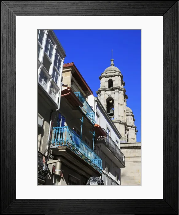 Framed Print : Triunfo Street in the Historic Centre, Vigo, Galicia, Spain, Europe Framed Print : Triunfo Street in the Historic Centre, Vigo, Galicia, Spain, Europe