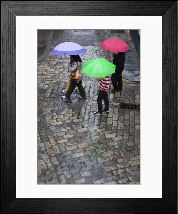 Framed Print : Rain on cobbled street, Seville, Andalucia, Spain, Europe Framed Print : Rain on cobbled street, Seville, Andalucia, Spain, Europe