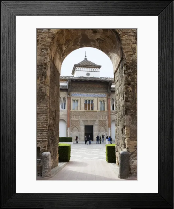 Framed Print : Patio de la Monteria and Palace of Pedro 1st, The Alcazar, UNESCO World Heritage Site, Seville, Andalucia, Spain, Europe