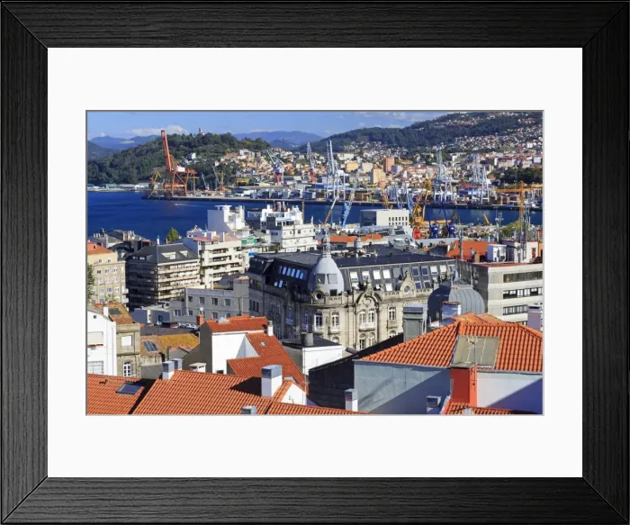 Framed Print : Red tiled roofs in the Historic Centre, Vigo, Galicia, Spain, Europe Framed Print : Red tiled roofs in the Historic Centre, Vigo, Galicia, Spain, Europe