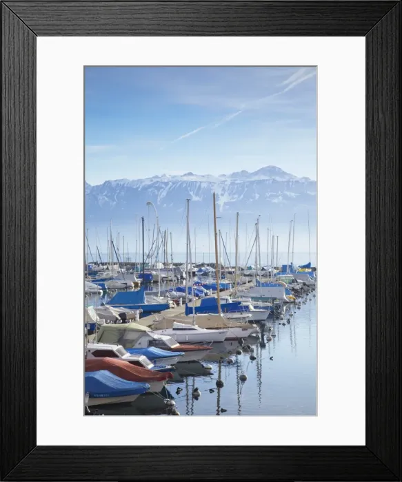 Framed Print : Ouchy harbour, Lausanne, Vaud, Switzerland, Europe Framed Print : Ouchy harbour, Lausanne, Vaud, Switzerland, Europe