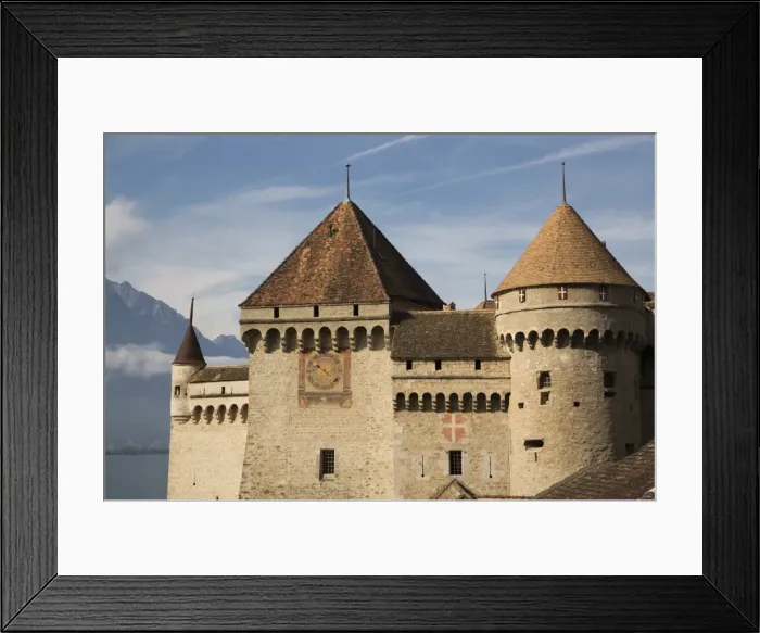 Framed Print : The Castle of Chillon, on Lake Geneva, Montreux, Canton Vaud, Switzerland, Europe Framed Print : The Castle of Chillon, on Lake Geneva, Montreux, Canton Vaud, Switzerland, Europe