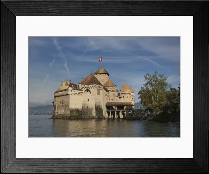Framed Print : The Castle of Chillon, on Lake Geneva, Montreux, Canton Vaud, Switzerland, Europe Framed Print : The Castle of Chillon, on Lake Geneva, Montreux, Canton Vaud, Switzerland, Europe