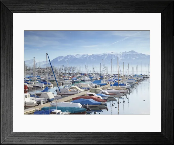 Framed Print : Ouchy harbour, Lausanne, Vaud, Switzerland, Europe Framed Print : Ouchy harbour, Lausanne, Vaud, Switzerland, Europe