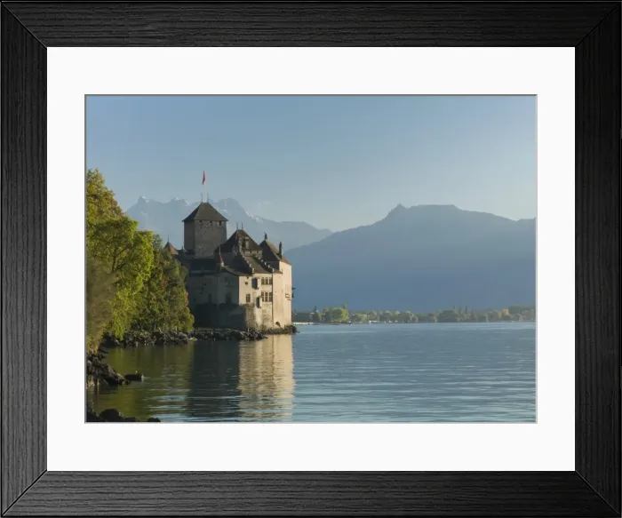Framed Print : The Castle of Chillon, on Lake Geneva, Montreux, Canton Vaud, Switzerland, Europe Framed Print : The Castle of Chillon, on Lake Geneva, Montreux, Canton Vaud, Switzerland, Europe