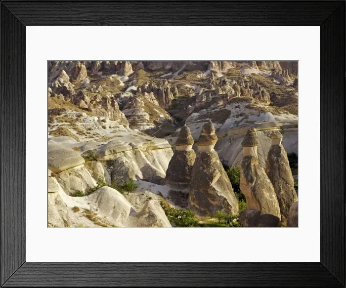 Framed Print : Cappadocia landscape, Cavusin, (Pasabag), near Zelve, Anatolia, Turkey, Asia Minor, Eurasia