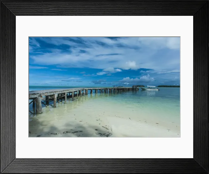 Framed Print : Boat pier on Carp island, one of the Rock islands, Palau, Central Pacific, Pacific Framed Print : Boat pier on Carp island, one of the Rock islands, Palau, Central Pacific, Pacific