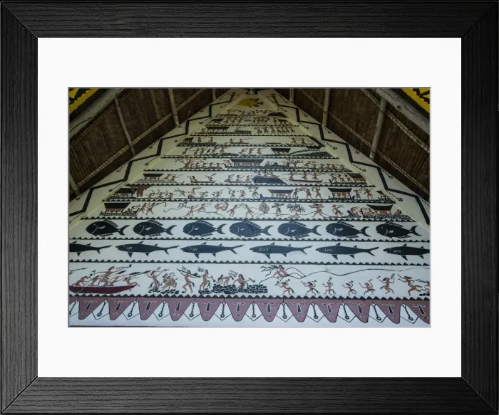 Framed Print : Detail of paintings on the Oldest Bai of Palau, a house for the village chiefs, Island of Babeldoab, Palau, Central Pacific, Pacific Framed Print : Detail of paintings on the Oldest Bai of Palau, a house for the village chiefs, Island of Babeldoab, Palau, Central Pacific, Pacific