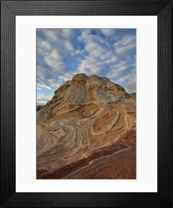 Framed Print : Sandstone hill with swirly layers, White Pocket, Vermillion Cliffs National Monument, Arizona, United States of America, North America Framed Print : Sandstone hill with swirly layers, White Pocket, Vermillion Cliffs National Monument, Arizona, United States of America, North America