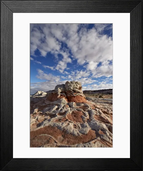 Framed Print : Red and white sandstone formations under clouds, White Pocket, Vermillion Cliffs National Monument, Arizona, United States of America, North America Framed Print : Red and white sandstone formations under clouds, White Pocket, Vermillion Cliffs National Monument, Arizona, United States of America, North America