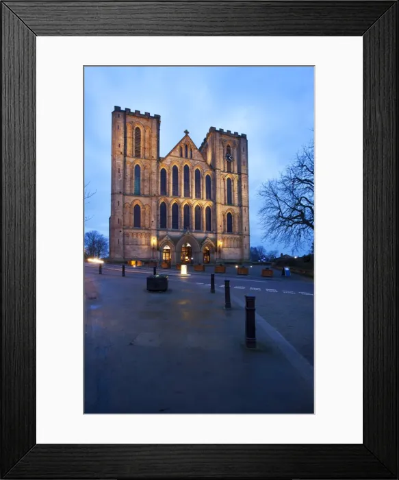 Framed Print : Ripon Cathedral at dusk, Ripon, North Yorkshire, Yorkshire, England, United Kingdom, Europe