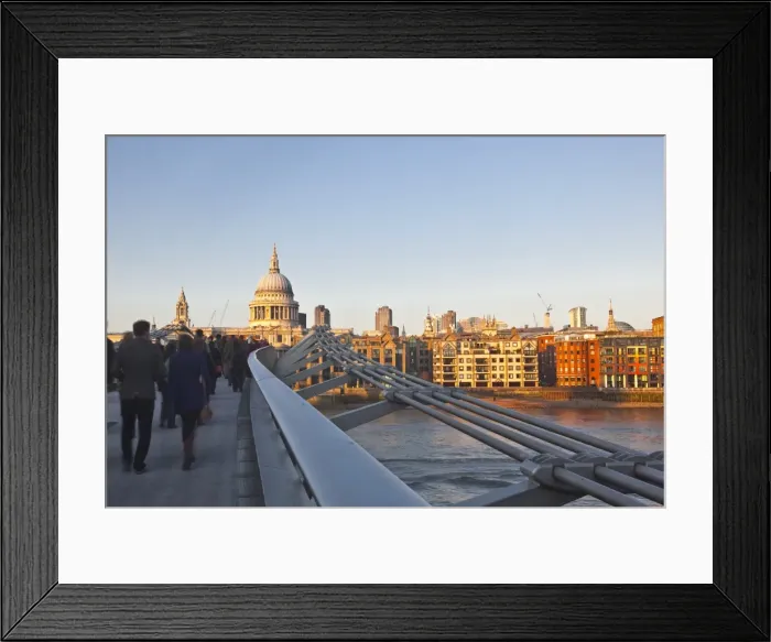 Framed Print : S. Pauls Cathedral and the Millennium Bridge, London, England, United Kingdom, Europe Framed Print : S. Pauls Cathedral and the Millennium Bridge, London, England, United Kingdom, Europe