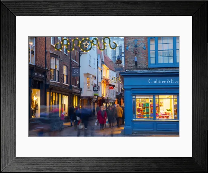 Framed Print : St. Helens Square at Christmas at dusk, York, Yorkshire, England, United Kingdom, Europe Framed Print : St. Helens Square at Christmas at dusk, York, Yorkshire, England, United Kingdom, Europe