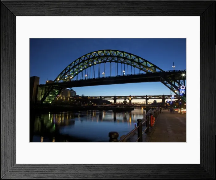 Framed Print : Gateshead Quays with Tyne Bridge and River Tyne swing bridge at night, Tyne and Wear, England, United Kingdom, Europe Framed Print : Gateshead Quays with Tyne Bridge and River Tyne swing bridge at night, Tyne and Wear, England, United Kingdom, Europe