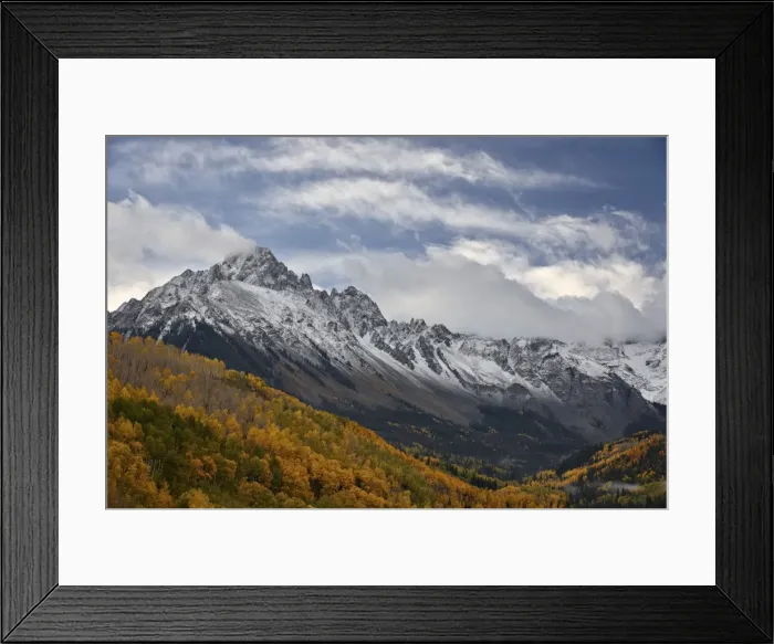 Framed Print : Mount Sneffels with a dusting of snow in the fall, Uncompahgre National Forest, Colorado, United States of America, North America Framed Print : Mount Sneffels with a dusting of snow in the fall, Uncompahgre National Forest, Colorado, United States of America, North America
