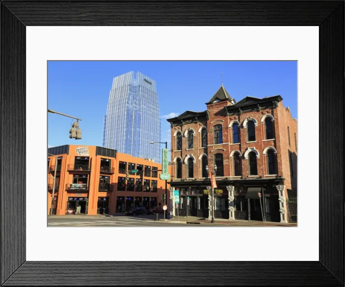 Framed Print : Pinnacle Tower and Broadway Street, Nashville, Tennessee, United States of America, North America