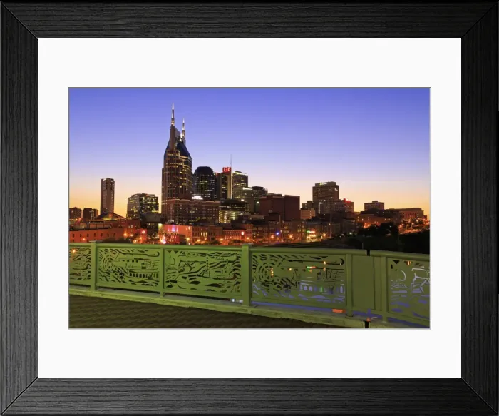 Framed Print : Cumberland River and Nashville skyline, Tennessee, United States of America, North America Framed Print : Cumberland River and Nashville skyline, Tennessee, United States of America, North America