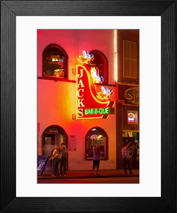 Framed Print : Neon sign on Broadway Street, Nashville, Tennessee, United States of America, North America Framed Print : Neon sign on Broadway Street, Nashville, Tennessee, United States of America, North America
