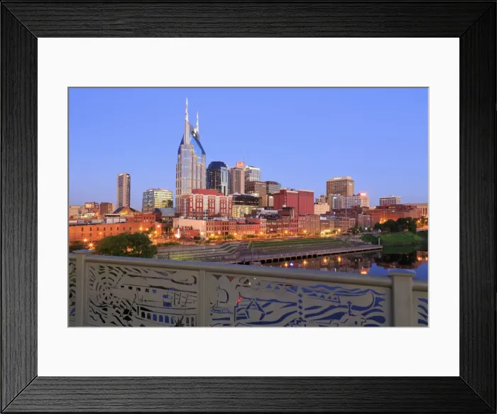 Framed Print : Nashville skyline and Shelby Pedestrian Bridge, Nashville, Tennessee, United States of America, North America Framed Print : Nashville skyline and Shelby Pedestrian Bridge, Nashville, Tennessee, United States of America, North America