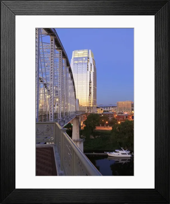 Framed Print : Pinnacle Tower and Shelby Pedestrian Bridge, Nashville, Tennessee, United States of America, North America Framed Print : Pinnacle Tower and Shelby Pedestrian Bridge, Nashville, Tennessee, United States of America, North America