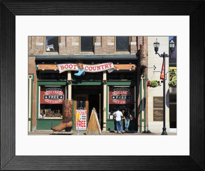 Framed Print : Boot store on Broadway Street, Nashville, Tennessee, United States of America, North America Framed Print : Boot store on Broadway Street, Nashville, Tennessee, United States of America, North America