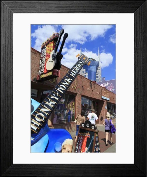 Framed Print : Guitar sculpture on Broadway Street, Nashville, Tennessee, United States of America, North America