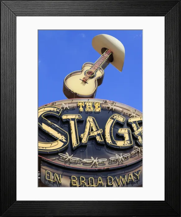 Framed Print : Sign on Broadway Street, Nashville, Tennessee, United States of America, North America Framed Print : Sign on Broadway Street, Nashville, Tennessee, United States of America, North America