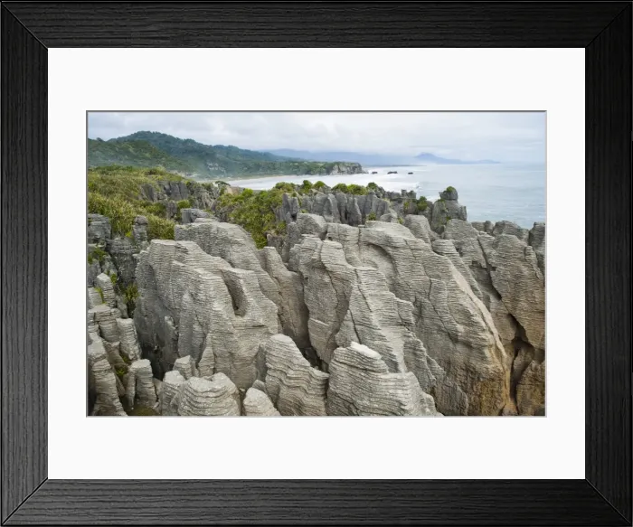 Framed Print : Pancake Rocks, Punakaiki, West Coast, South Island, New Zealand, Pacific