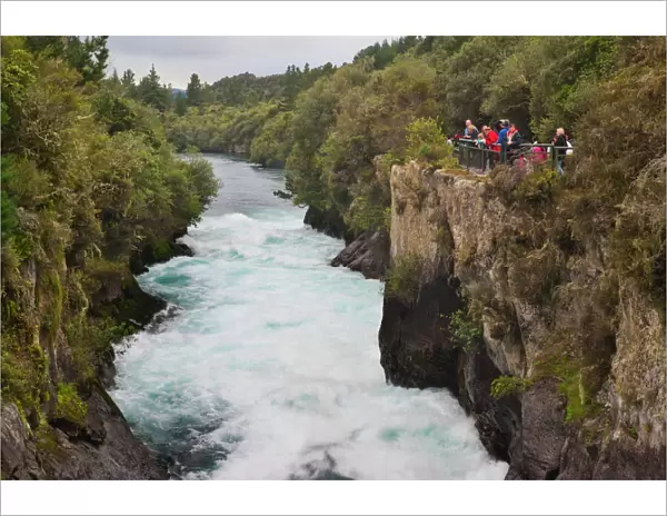 Tourists visiting Huka Falls, Taupo, Waikato Region, North Island, New Zealand, Pacific