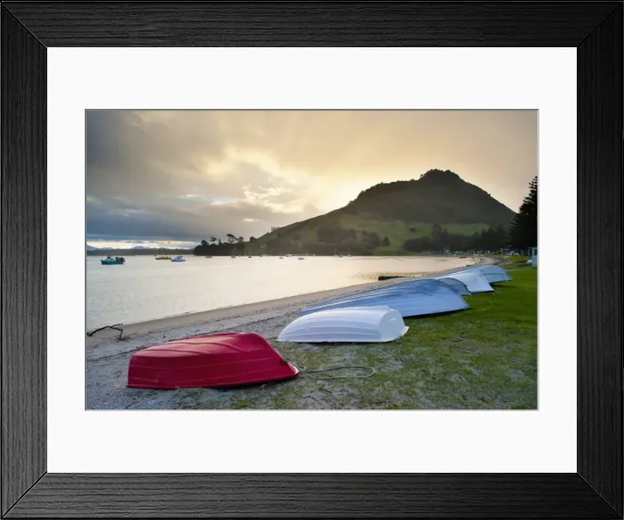 Framed Print : Boats at Mount Maunganui at sunset, Tauranga, North Island, New Zealand, Pacific Framed Print : Boats at Mount Maunganui at sunset, Tauranga, North Island, New Zealand, Pacific