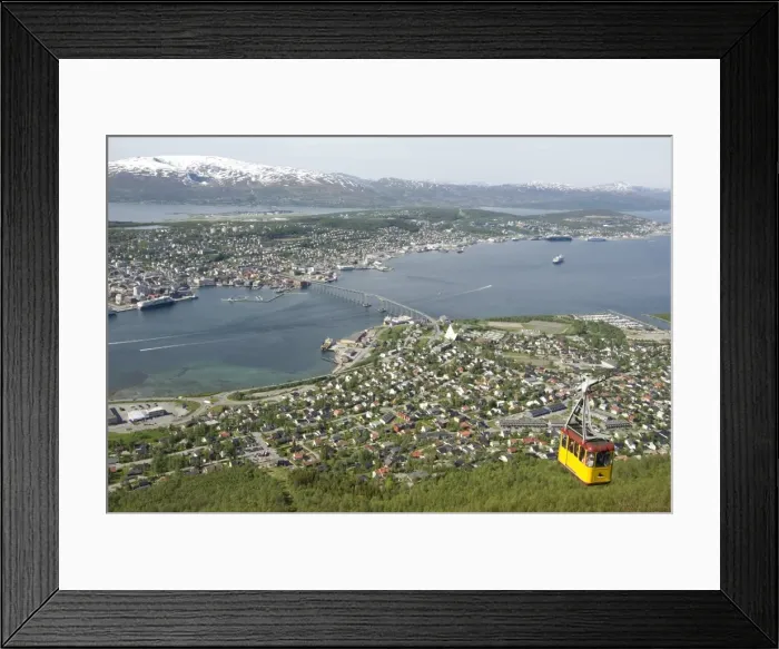 Framed Print : Tromso, seen from Mount Storsteinen, northern Norway, Scandinavia, Europe