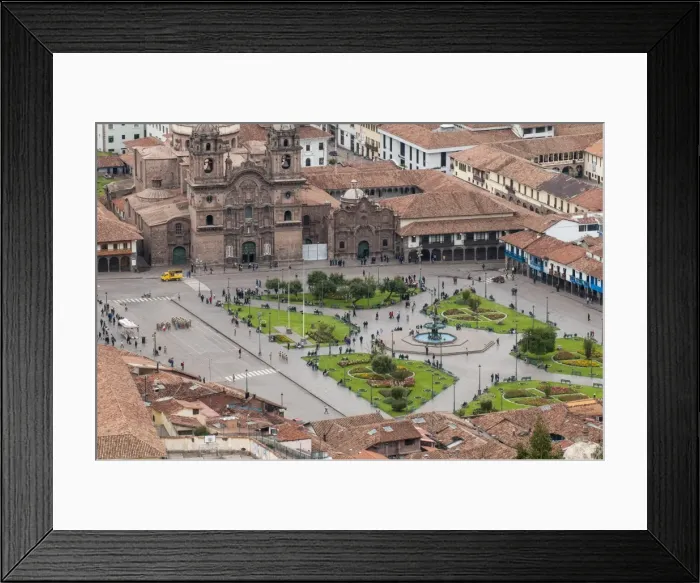 Framed Print : Cuzco cityscape with Plaza de Armas from hill above city, Cuzco, UNESCO World Heritage Site, Peru, South America Framed Print : Cuzco cityscape with Plaza de Armas from hill above city, Cuzco, UNESCO World Heritage Site, Peru, South America