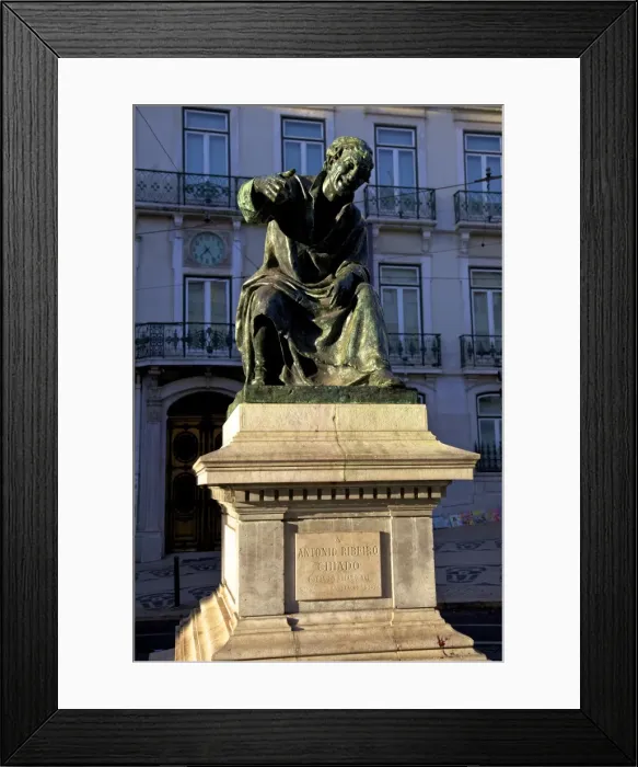 Framed Print : Statue of Antonio Ribeiro Chiado, Chiado Square, Lisbon, Portugal, South West Europe Framed Print : Statue of Antonio Ribeiro Chiado, Chiado Square, Lisbon, Portugal, South West Europe