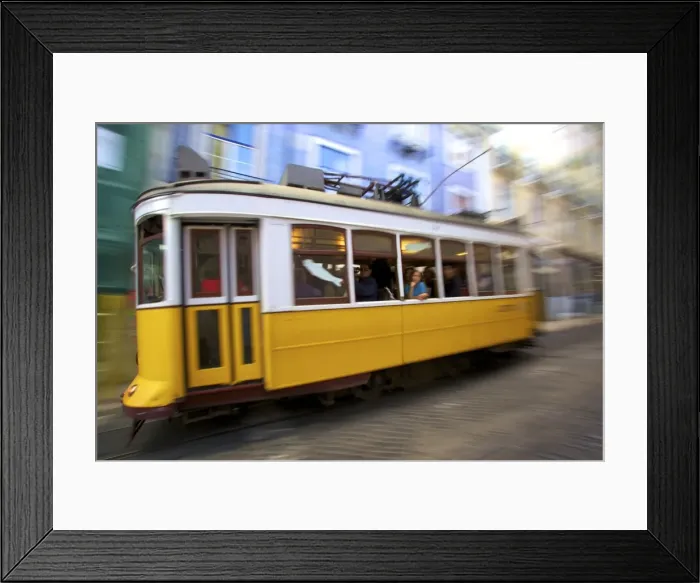 Framed Print : Tram, Lisbon, Portugal, South West Europe Framed Print : Tram, Lisbon, Portugal, South West Europe