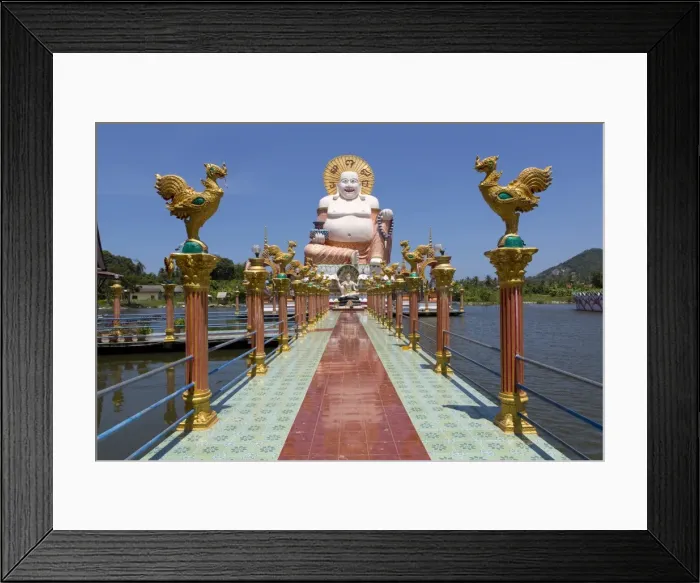 Framed Print : Giant Buddha image at Wat Plai Laem on the North East coast of Koh Samui, Thailand, Southeast Asia, Asia