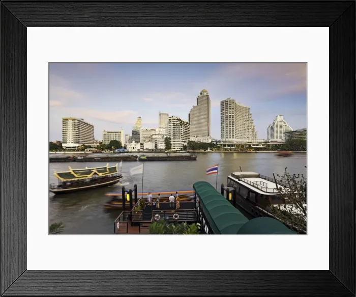 Framed Print : Chao Phraya River and the modern Bangkok skyline, Bangrak district, Bangkok, Thailand, Southeast Asia, Asia Framed Print : Chao Phraya River and the modern Bangkok skyline, Bangrak district, Bangkok, Thailand, Southeast Asia, Asia